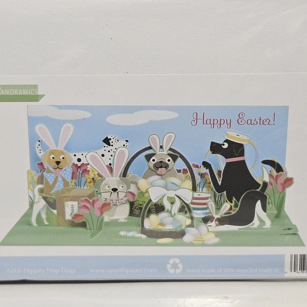 Lot 4 Happy Easter Pop Up With Paper 3d Card Greeting Bunny‎ Envelope Craft Lamb